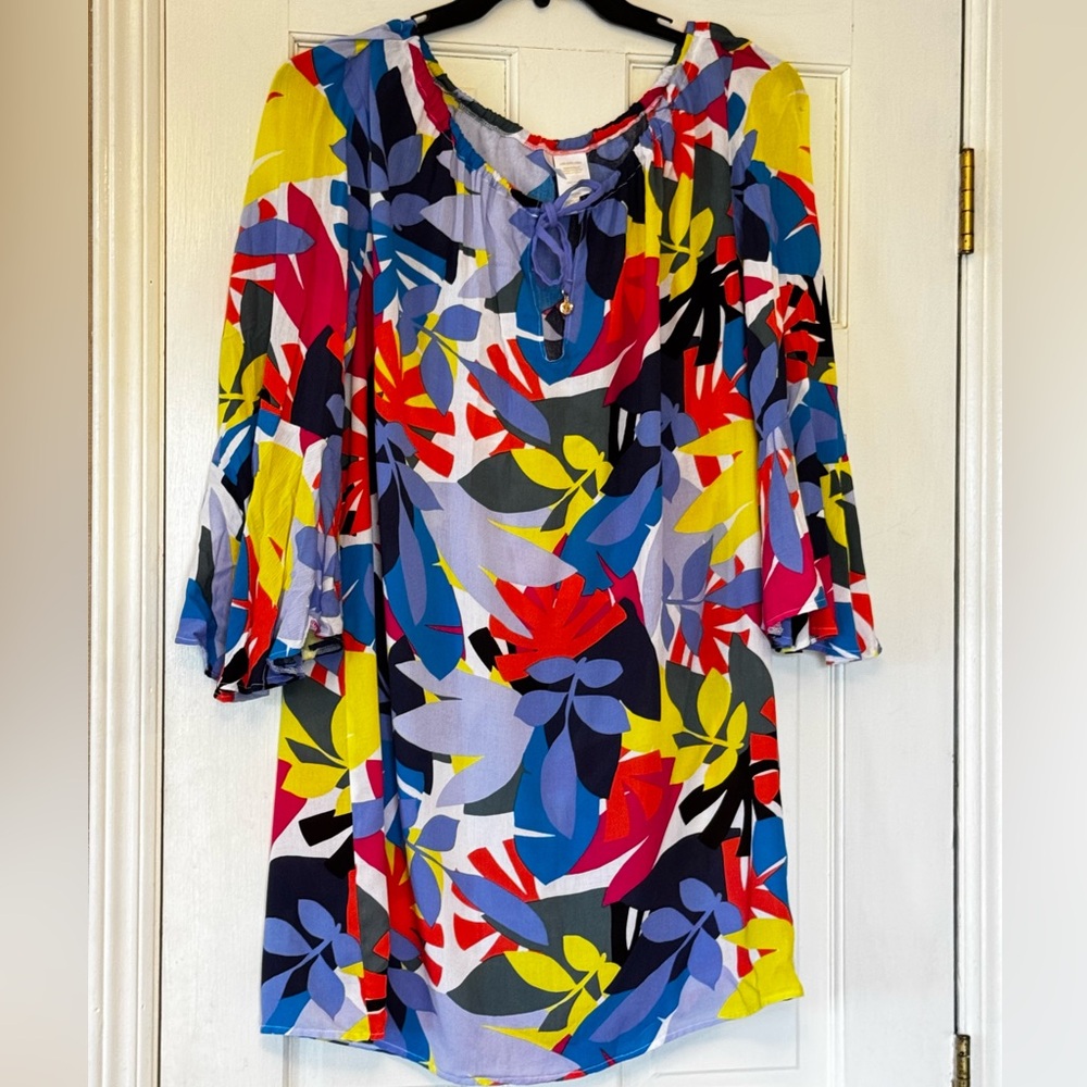 Anne Cole Multicolor Swim Coverup - Navy, Blue, Red, White